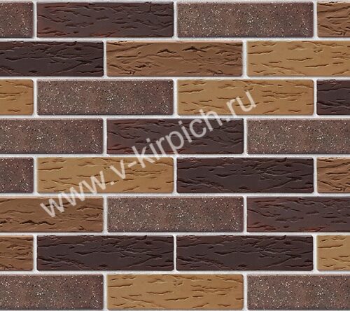 Кирпич лицевой керамический МИКС 5 (терракотовый/коричневый руст