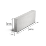 Блок D600 B3,5 F100 625х75х250 газобетонный перегородочный — изображение 2