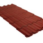Металлочерепица "Квинта плюс" ("Kvinta plus") 0,5 Satin Matt RAL 8004 терракота