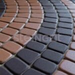 Тротуарная плитка Steingot Классика круговая Темно-коричневая, микс размеров